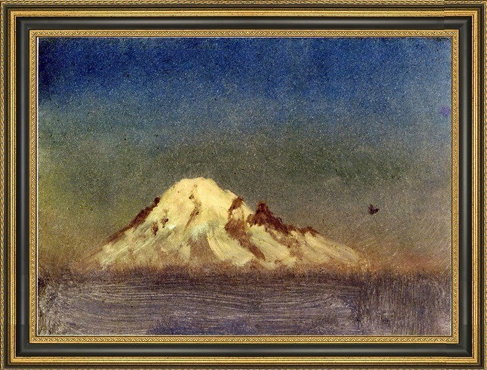 Albert Bierstadt Snow-Capped Mountain Framed Premium Canvas Print, 18"x27"
