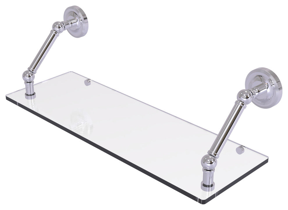 Prestige Regal 24" Floating Glass Shelf, Polished Chrome