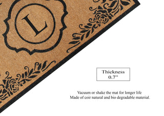 A1HC First Impression Hand Crafted Ella Entry Coir Monogrammed Double Doormat, L