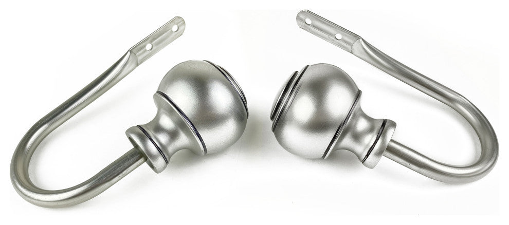 Hal Curtain Holdback Pair, Satin Nickel