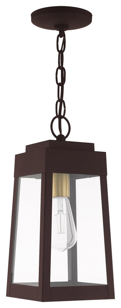Livex Lighting Bronze 1-Light Outdoor Pendant Lantern