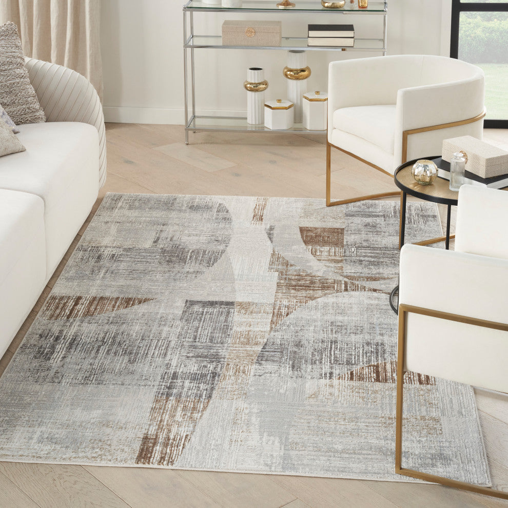 Nourison  Iliana 5'3"x7'3" Gray Modern Indoor Area Rug