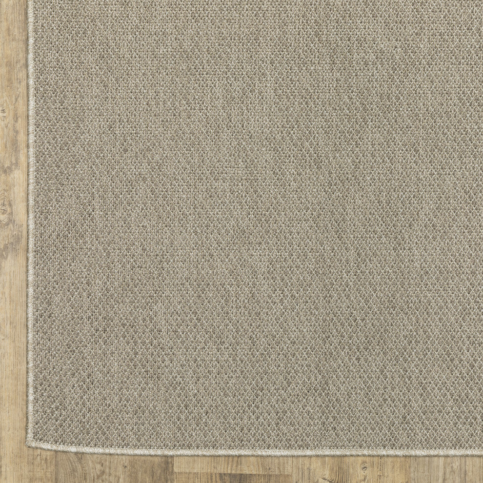 Cannes Solid Diamond Grey/Light Grey Indoor-Outdoor Area Rug Runner 1'10" x 7'6"