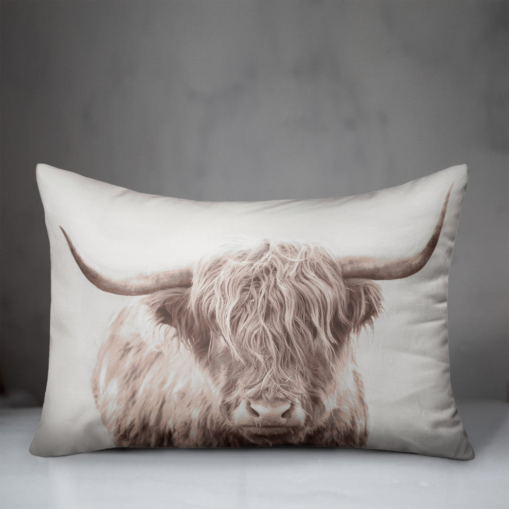 Sepia Bull 14x20 Spun Poly Pillow