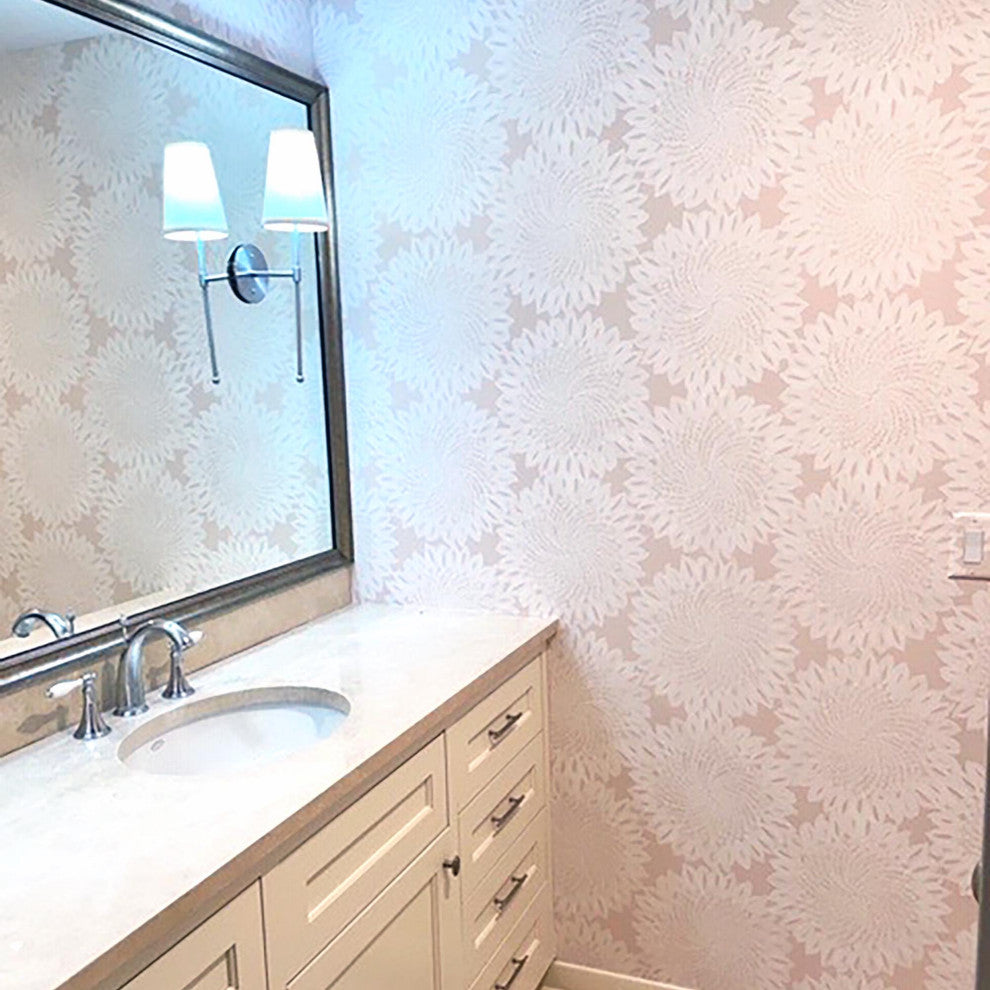 Sunburst Wallcovering, Soft Beige, Roll, Traditional