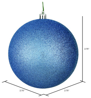 Vickerman 2.75" Periwinkle Glitter Ball Ornament, 12 per Bag
