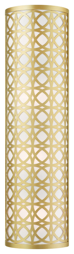 Soft Gold Fretwork, Ornamental, Transitional, Sophisticated Sconce