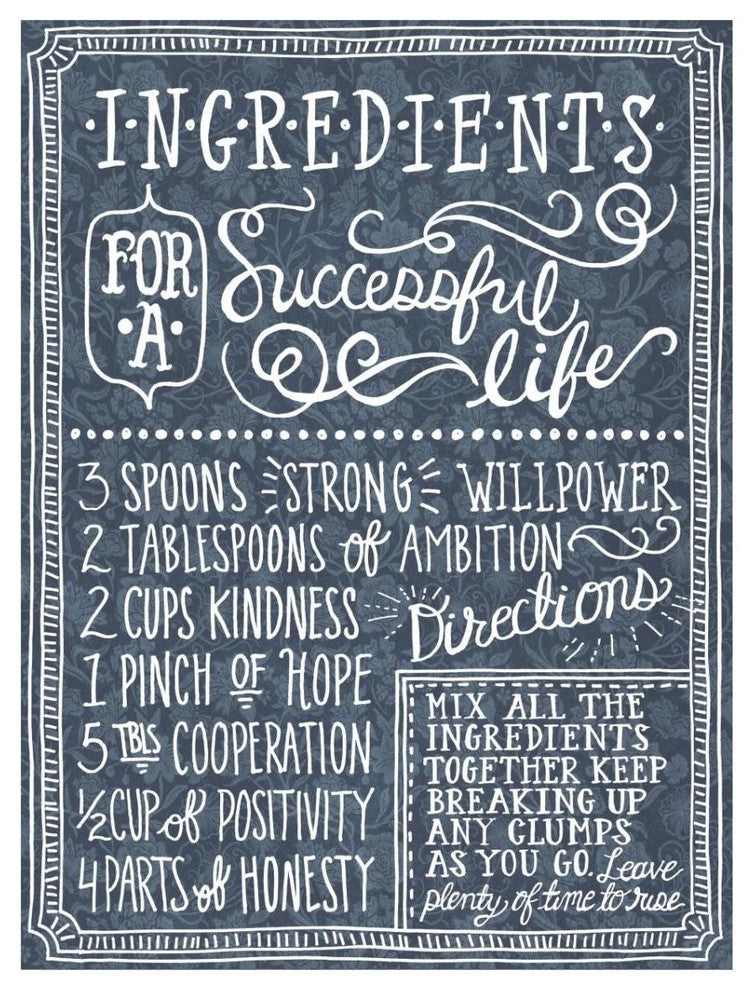 "Ingredients For Life Ditzy Floral Blue I" Paper Print by Mary Urban, 14"x18"