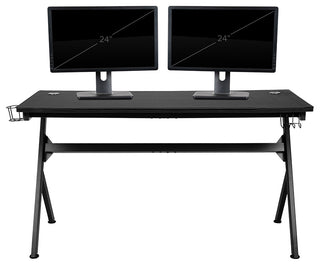 Gaming Desk and Orange/Black Racing Chair Set