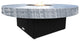 Circular Fire Pit Table, 48 D, Propane, Brushed Aluminum Top, Black