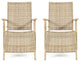 Arlost Outdoor Wicker Lounge Chair With Ottoman, Set of 2