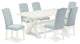 X027Ce215-7, 7-Piece Set, 6 Chairs and Dinette Table Hardwood Frame