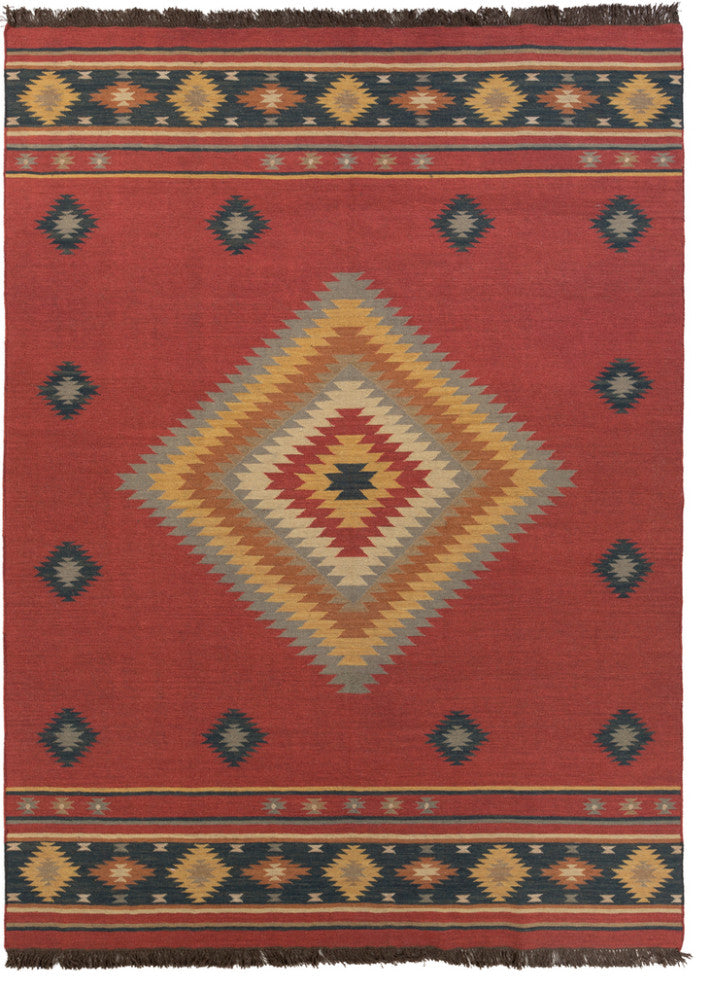 Surya Jewel Tone JT-1033 Transitional Area Rug, Dark Red, 9' x 13' Rectangle