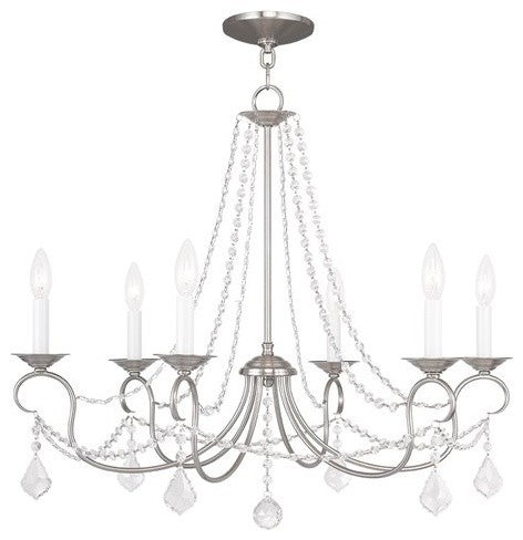 Pennington Chandelier, Brushed Nickel