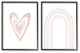 Kid's Heart Rainbow Stripped Patterns Soft Neutral Pink,24 x 30