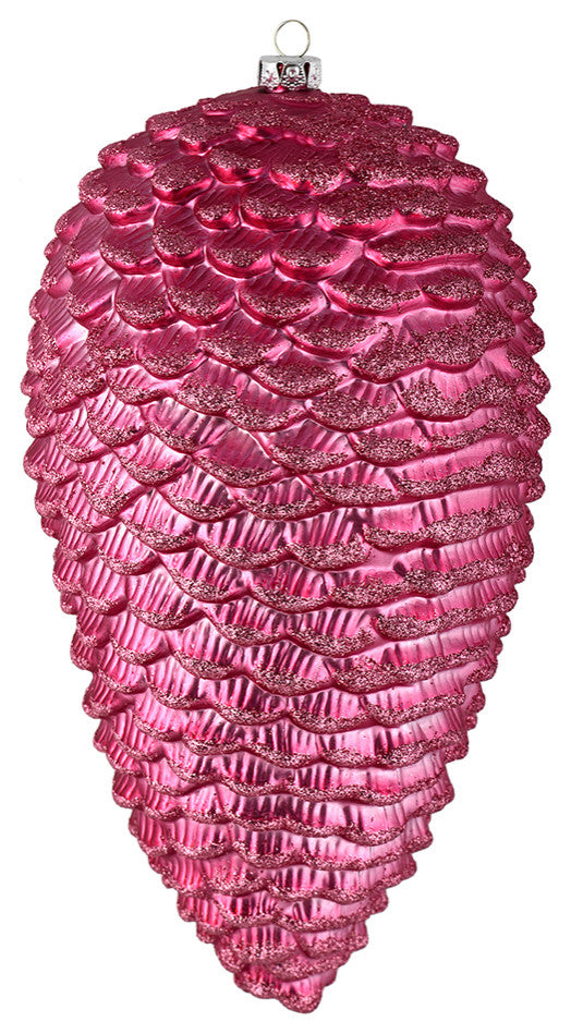 Vickerman N187245D 7" Mauve Matte Glitter Pinecone Christmas Ornament, 4 Per Set