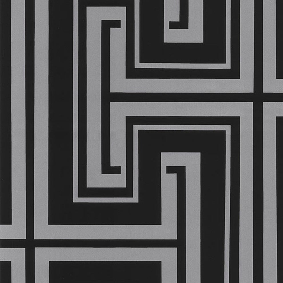 Shades, Damask Geometric Graphic Black, Light Violet Wallpaper Roll
