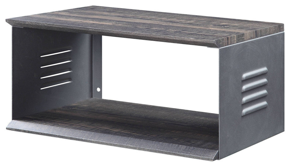 ACME Cargo Accent Table WithWall Shelf, Gunmetal