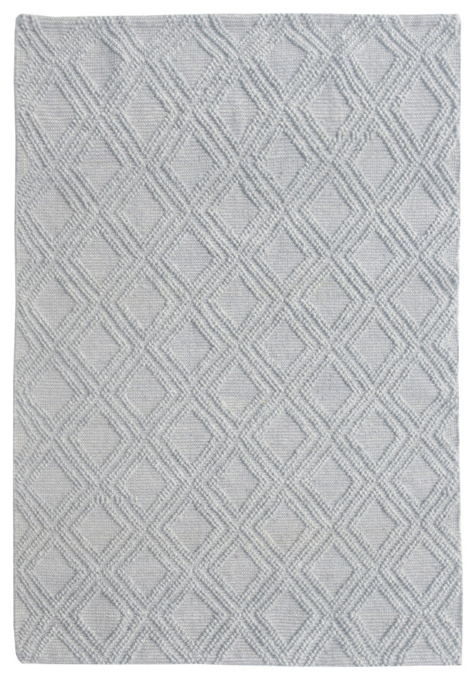 5"x7" Gray Diamond Lattice Modern Area Rug