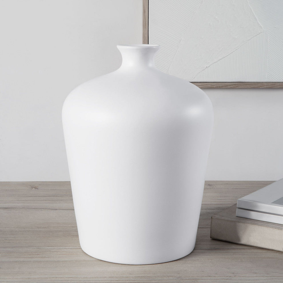 Alfano Ceramic Vase, Matte White