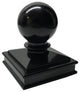 3"x3" Aluminium Ball Top Post Cap for Metal Posts, Pressure Fit, Black (DHBPC30)