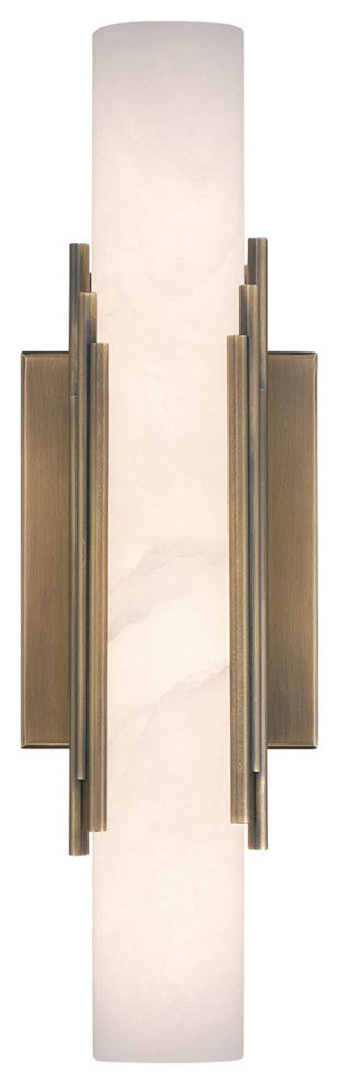 Venna, Wall Sconce , 16", Antique Brass, Alabaster