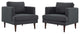 Agile Upholstered Fabric Armchair Set of 2 - Gray