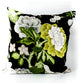 Schumacher Designer Pillow Cover Floral On Black, 22x22