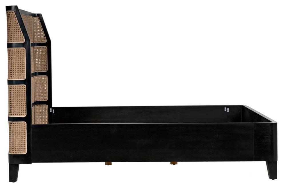 Noir Furniture Porto Bed A With Headboard And Frame, Queen