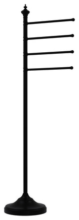 Floor Standing 4 Pivoting Swing Arm Towel Holder, Matte Black
