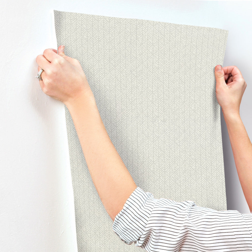 Light Gray Woven Texture Wallpaper