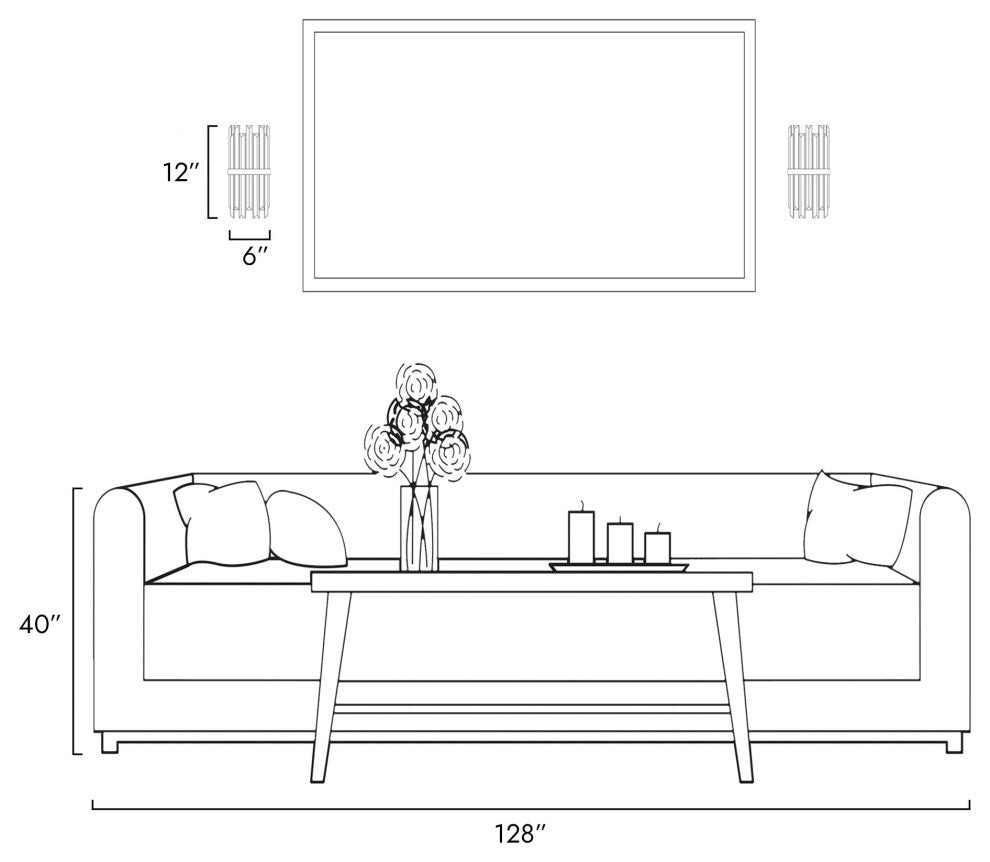 LNC 2-Light 6" Modern Brass Crystal Glass Wall Sconce, Vertical Prism Design