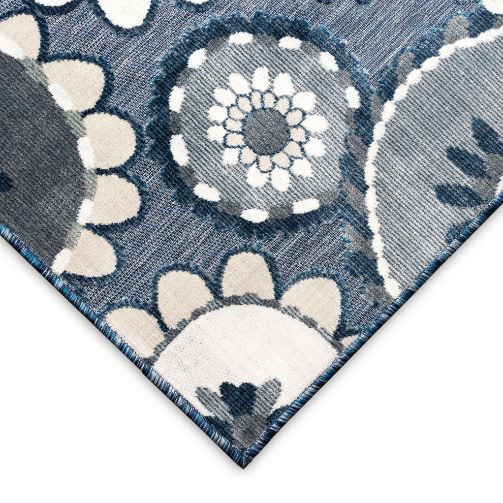 Canyon Disco Indoor/Outdoor Rug Navy 7'8" Round
