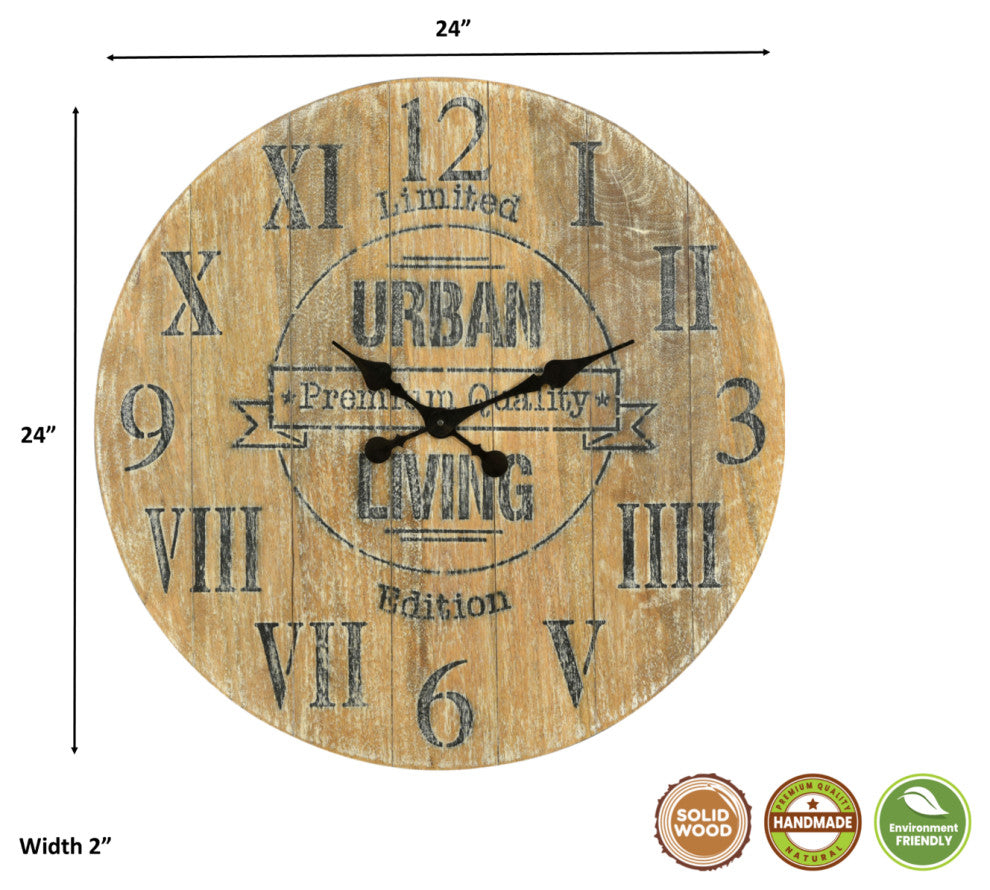 Bedford Wood Wall Clock, Beige