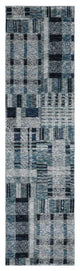 12' Runner Blue Geometric Power Loom Runner Rug