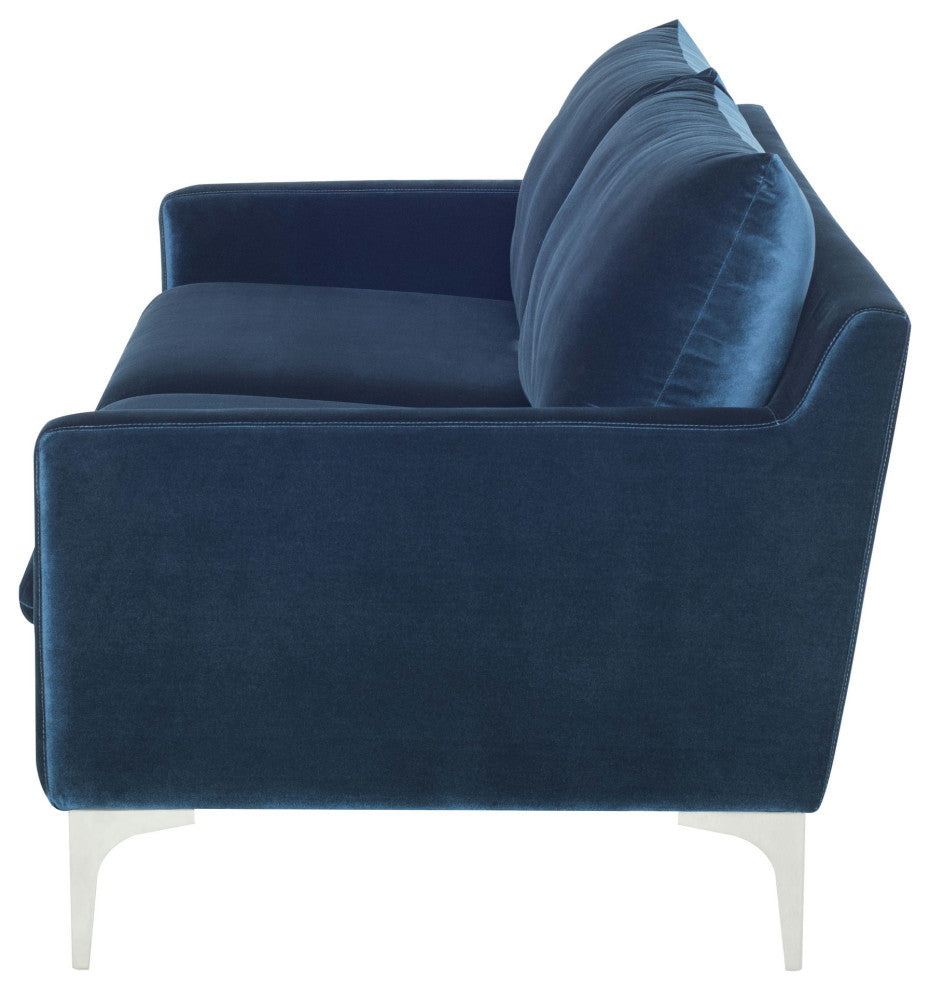 Anders Midnight Blue Fabric Triple Seat Sofa, HGSC376