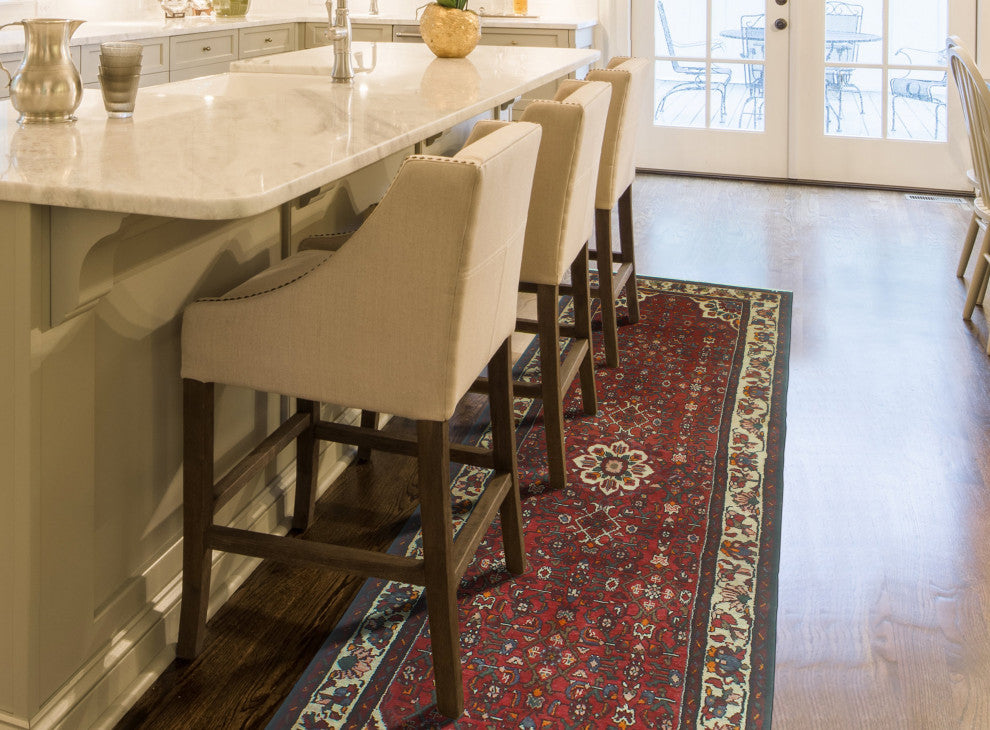 Fine Vintage Distressed Arelis Red/Beige Runner, 3'3 x 10'1