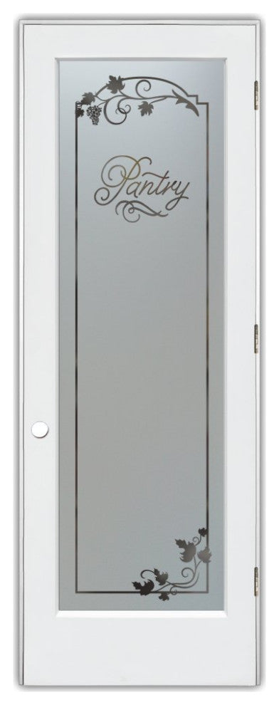 Pantry Door - Grape Ivy Melany - Primed - 28" x 80" - Knob on Left - Pull Open