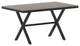 Finch Commercial Grade X-Frame 59" x 35.5" Outdoor Dining Table, Gray