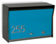 RetroBox Locking Modern Wall Mounted Mailbox, in Arctic Black & Aqua