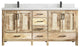 Malibu Mango 72 Double Sink Bath Vanity in White Washed 2" Calacatta Nuvo