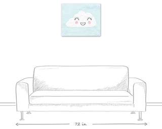 Happy Cloud In Blue Sky 24x20 Canvas Wall Art