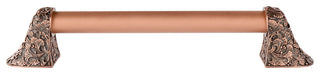 Florid Leaves Appliance Pull, Antique Copper, 16", Plain