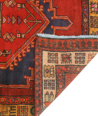 Fine Vintage Distressed Tansu Burgundy/Navy Runner, 3'10x9'10