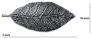 16in. Antique Leaf Decorative Accent Tray