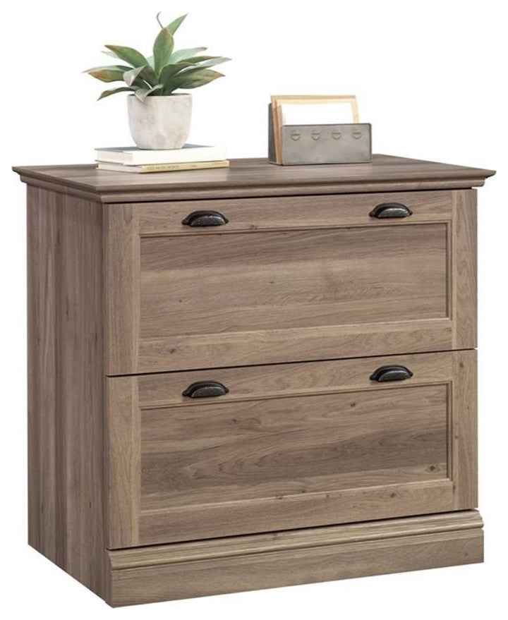 Pemberly Row 2-Drawer Engineered Wood Lateral File Cabinet in Salt Oak