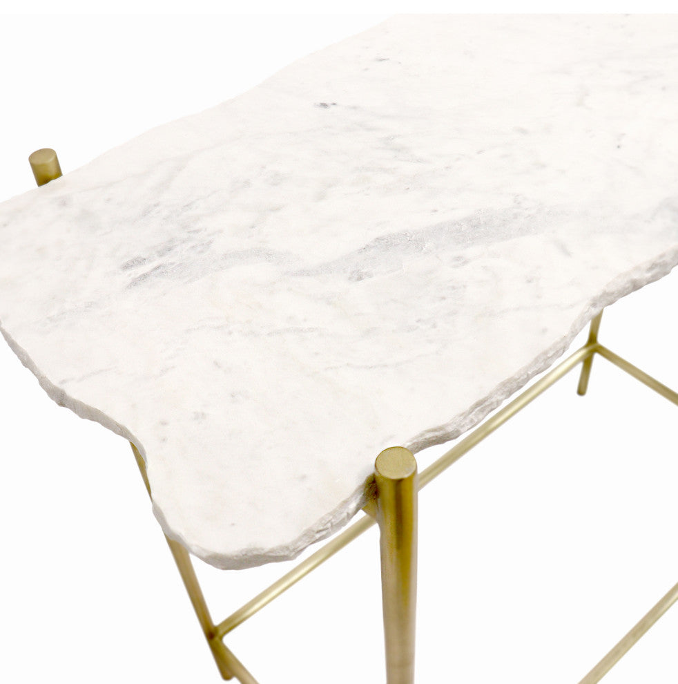 Pasargad Home Vasto Marble & Stainless Steel Console Table