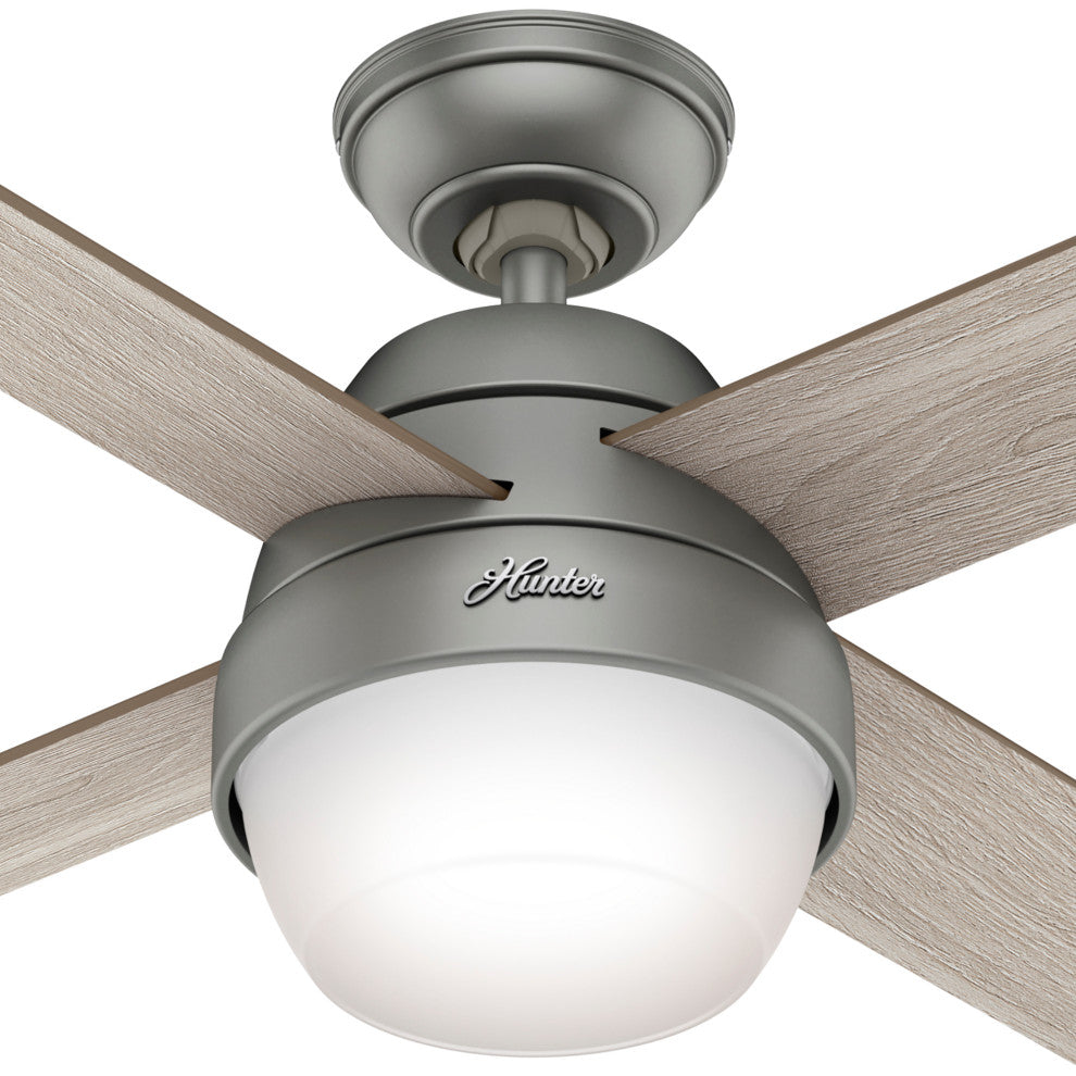 Hunter 52" Marietta Matte Silver Ceiling Fan, LED Light and Remote Control