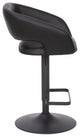 Erik Contemporary Vinyl Adjustable Height Barstool with Rounded Mid-Back, Black