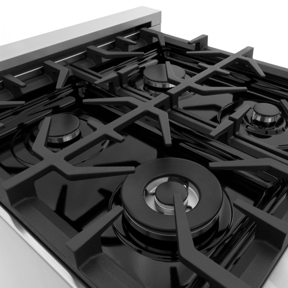 ZLINE 30 in. Professional Dual Fuel Range With Black Matte Door, RA-BLM-30